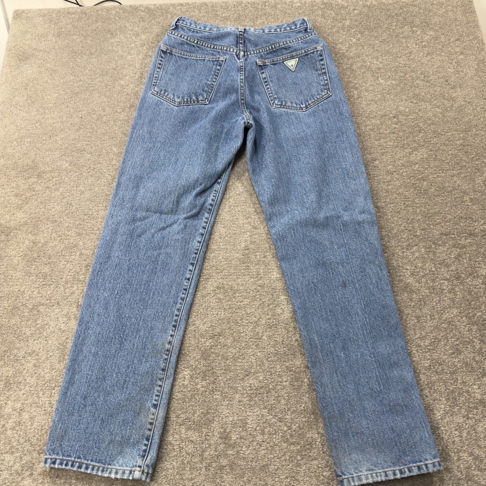 Guess Jeans Straight Leg Pants Womens 29x32 Blue Vintage High Rise Made In USA - Picture 12 of 13